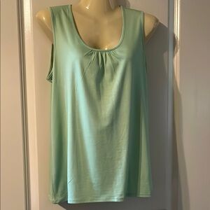 Women's Mint Green Lightweight Scoop Neck Sleeveless Top - Talbots, PL, NWT,